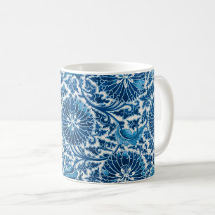 Vintage Blue Ornamental Blommönster Kaffemugg