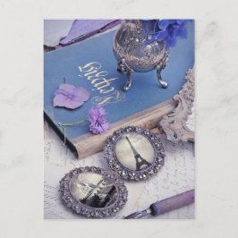 Vintage Blue Paris Photo Vykort