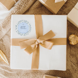 Vintage Blue Pine Christmas Gift Round Stickers Runt Klistermärke