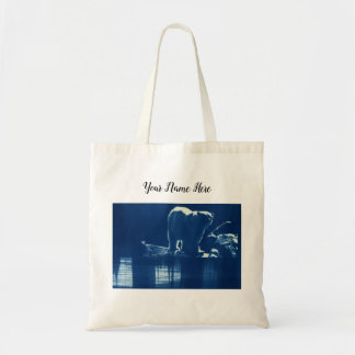 Vintage Blue Polar Bear Photography Tote Bag Tygkasse