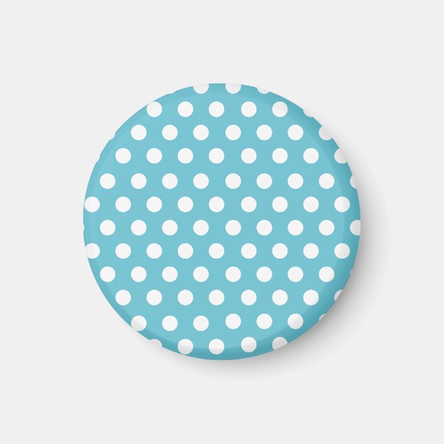 Vintage Blue Polka Dot Magnet (Framsidan)