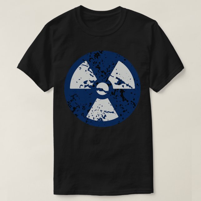 Vintage Blue Radioactive Sign T Shirt (Design framsida)