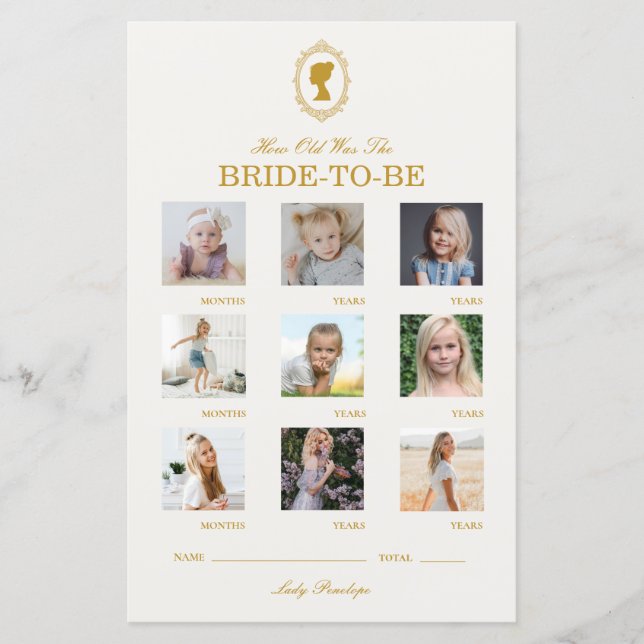 Vintage Blue Regency Cameo Bridal Shower Games (Framsida)