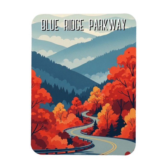 Vintage Blue Ridge Parkway Souvenir på svenska Magnet (Vertikal)
