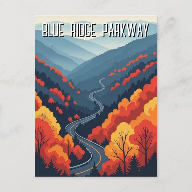 Vintage Blue Ridge Parkway Souvenir Vykort (Framsida)