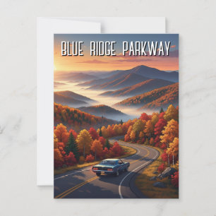 Vintage Blue Ridge Parkway Souvenir Vykort