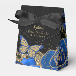 Vintage Blue Ro Black Guld Snöre Quinceañera Presentaskar