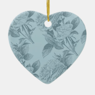 Vintage Blue Ro Julgransprydnad Keramik