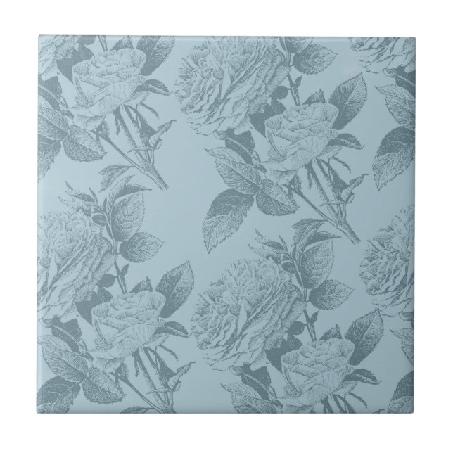 Vintage Blue Ro Kakelplatta (Framsidan)