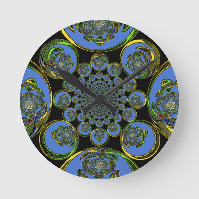 Vintage Blue Rund Klocka (Framsida)