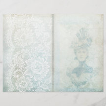 Vintage Blue Snöre Journal Page