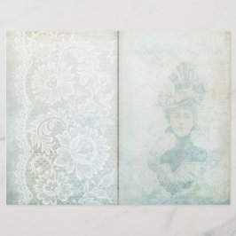 Vintage Blue Snöre Journal Page
