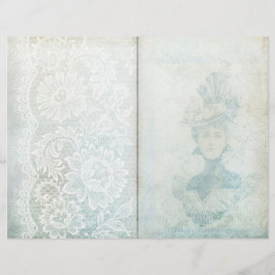 Vintage Blue Snöre Journal Page