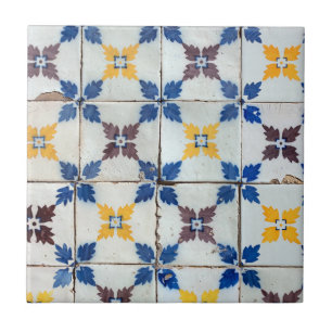 Vintage Blue Star Azulejo Portugisisk Kakelplatta