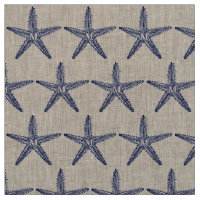 Vintage Blue Starfish Monogram Coastal Linen