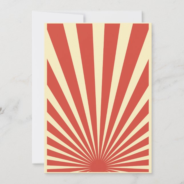 Vintage Blue sunburst poster Inbjudningar (Framsida)