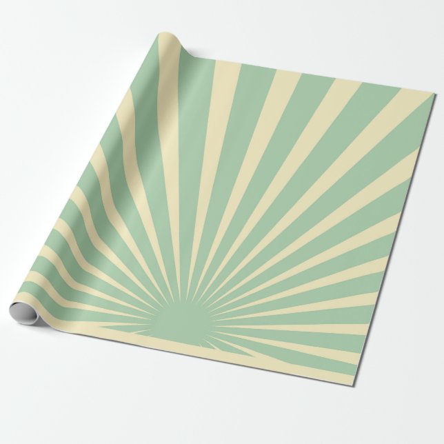 Vintage Blue sunburst poster Presentpapper (Utrullad)