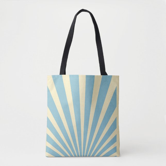 Vintage Blue sunburst poster Tygkasse (Framsida)