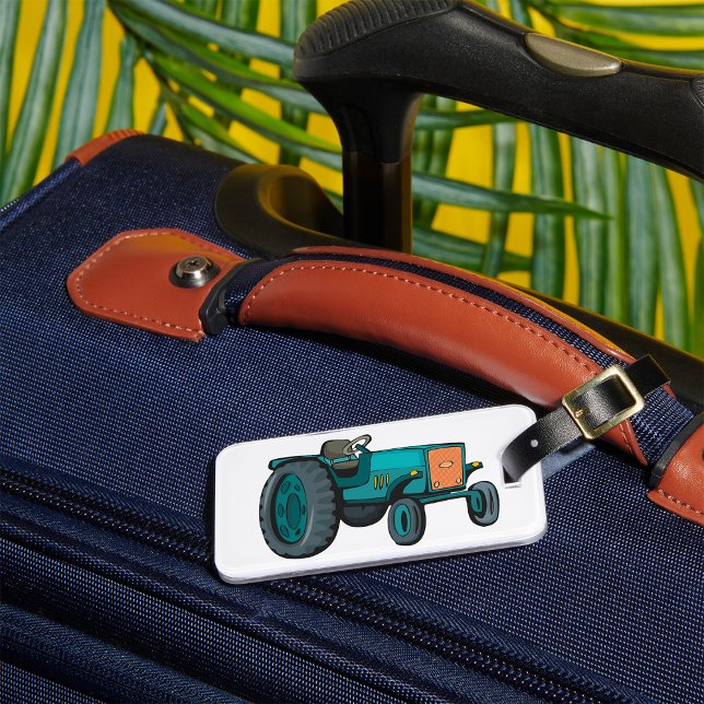 Vintage Blue Tractor Farm Life Bagagebricka (Skapare uppladdad)