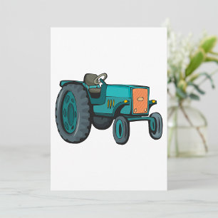 Vintage Blue Tractor Farm Life Inbjudningar