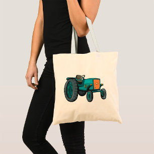 Vintage Blue Tractor Farm Life Tygkasse