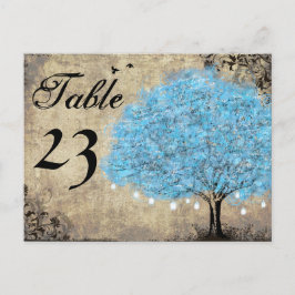 Vintage Blue Träd Bordsnummer