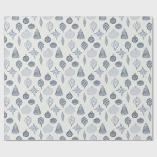 Vintage Blue + White Ornament Presentpapper