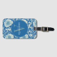 Vintage Blue William Morris Tapestry Monogram