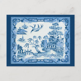 Vintage Blue Willow Vykort