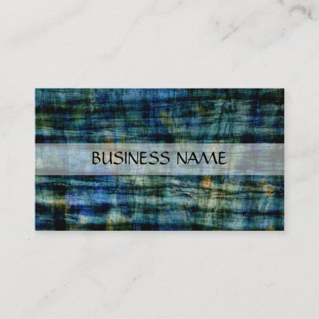 Vintage Blue Wood Art Visitkort (Framsida)
