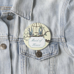 Vintage Bluebird Love birds Bröllop Badges Knapp