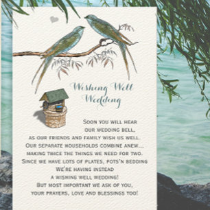 Vintage Bluebirds Wishing well Bröllop Tilläggskort