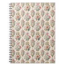 Vintage Blush Anemone Blommig Anteckningsbok