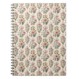 Vintage Blush Anemone Blommig Anteckningsbok