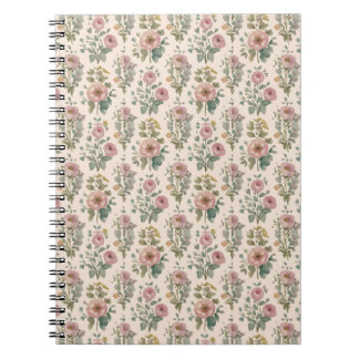 Vintage Blush Anemone Blommig Anteckningsbok
