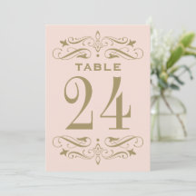 Vintage Blush Antik Flourish Bordnummerkort