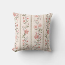 Vintage Blush Blommig Rand Kudd – Stuga
