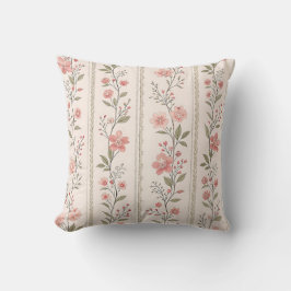 Vintage Blush Blommig Rand Kudd – Stuga Kudde
