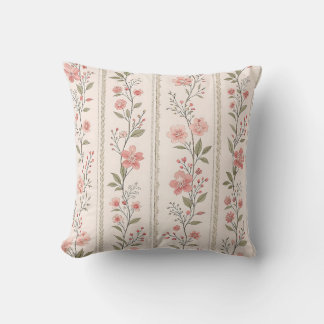 Vintage Blush Blommig Rand Kudd – Stuga Kudde
