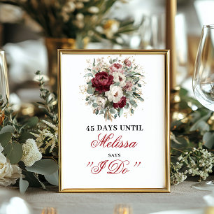 Vintage Blush Burgundy Dais Tillsammans Tills Vi G Poster