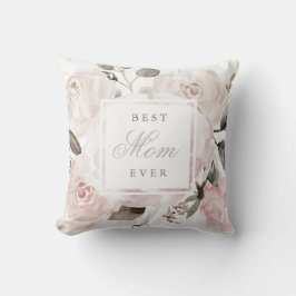 Vintage Blush Rosa Akvarell Rosor | Till Mamma Kudde