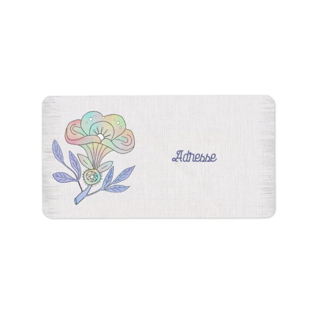 Vintage Blüte Adressetikett (Framsidan)