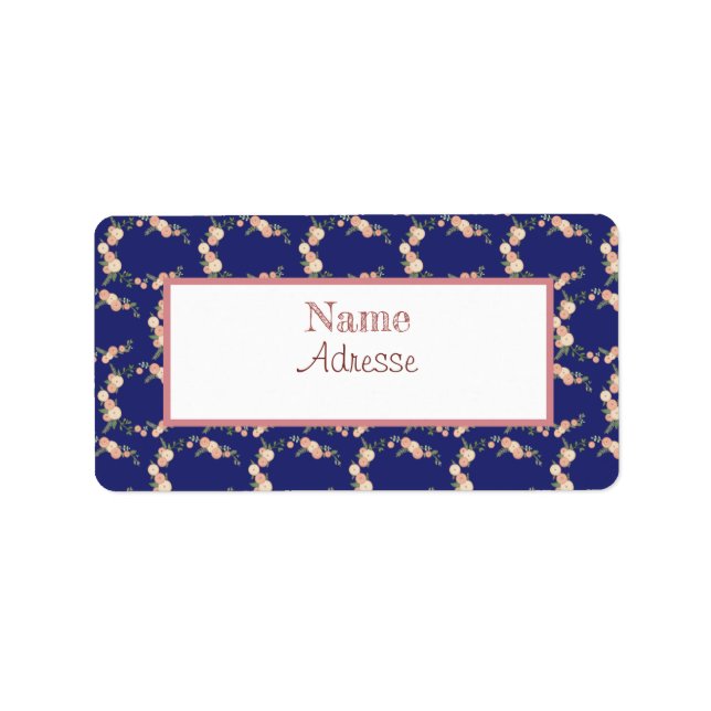 Vintage Blütenkranz Adressaufkleber Adressetikett (Framsidan)