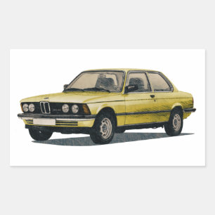 Vintage BMW Car Fordon Rektangulärt Klistermärke