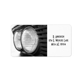 vintage BMW-strålkastare Adressetikett