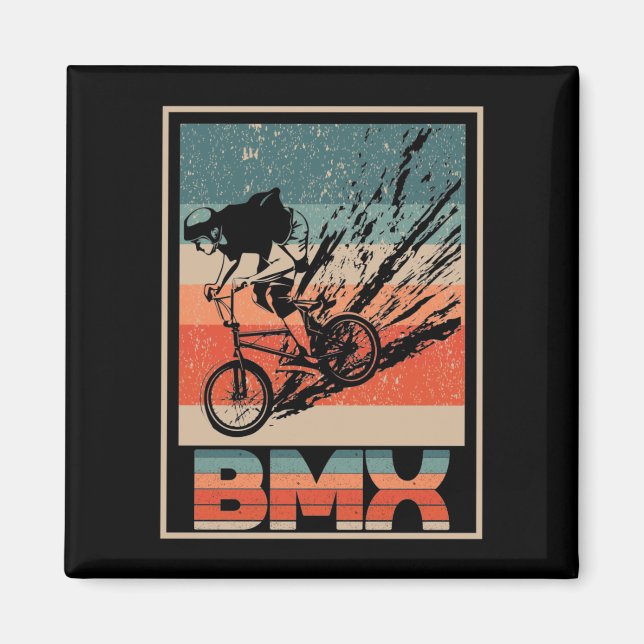 Vintage BMX Biking Boys Bicycle Motorcross Magnet (Framsidan)