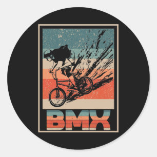 Vintage BMX Biking Boys Bicycle Motorcross Runt Klistermärke