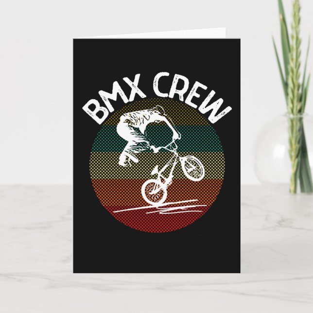 Vintage BMX Crew Track Racing Biker Kort (Framsida)