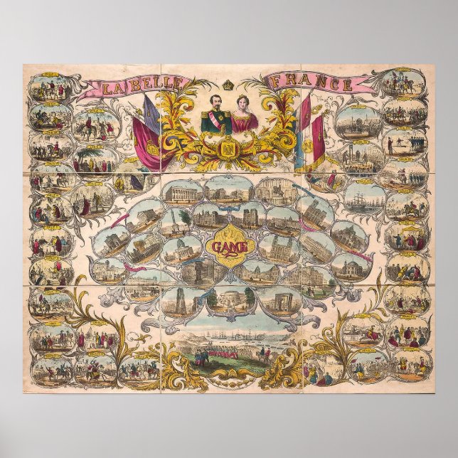 Vintage Board Games - Art Print Poster (Framsidan)