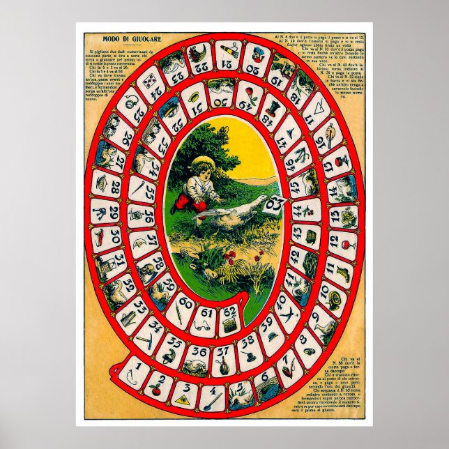 Vintage Board Games - Art Print Poster (Framsidan)